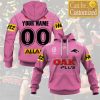 NRL Penrith Panthers Custom Name Number Pink 2021 Away Jersey Pullover Hoodie