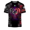 NRL Penrith Panthers Custom Name Number Rose Dragon T-Shirt