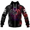 NRL Penrith Panthers Custom Name Number Rose Dragon Zip Up Hoodie