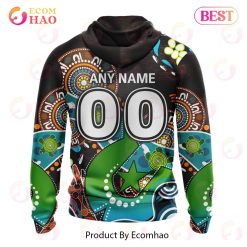 Alternative view of NRL Penrith Panthers Custom Name Number Special Design NAIDOC Zip Up Hoodie