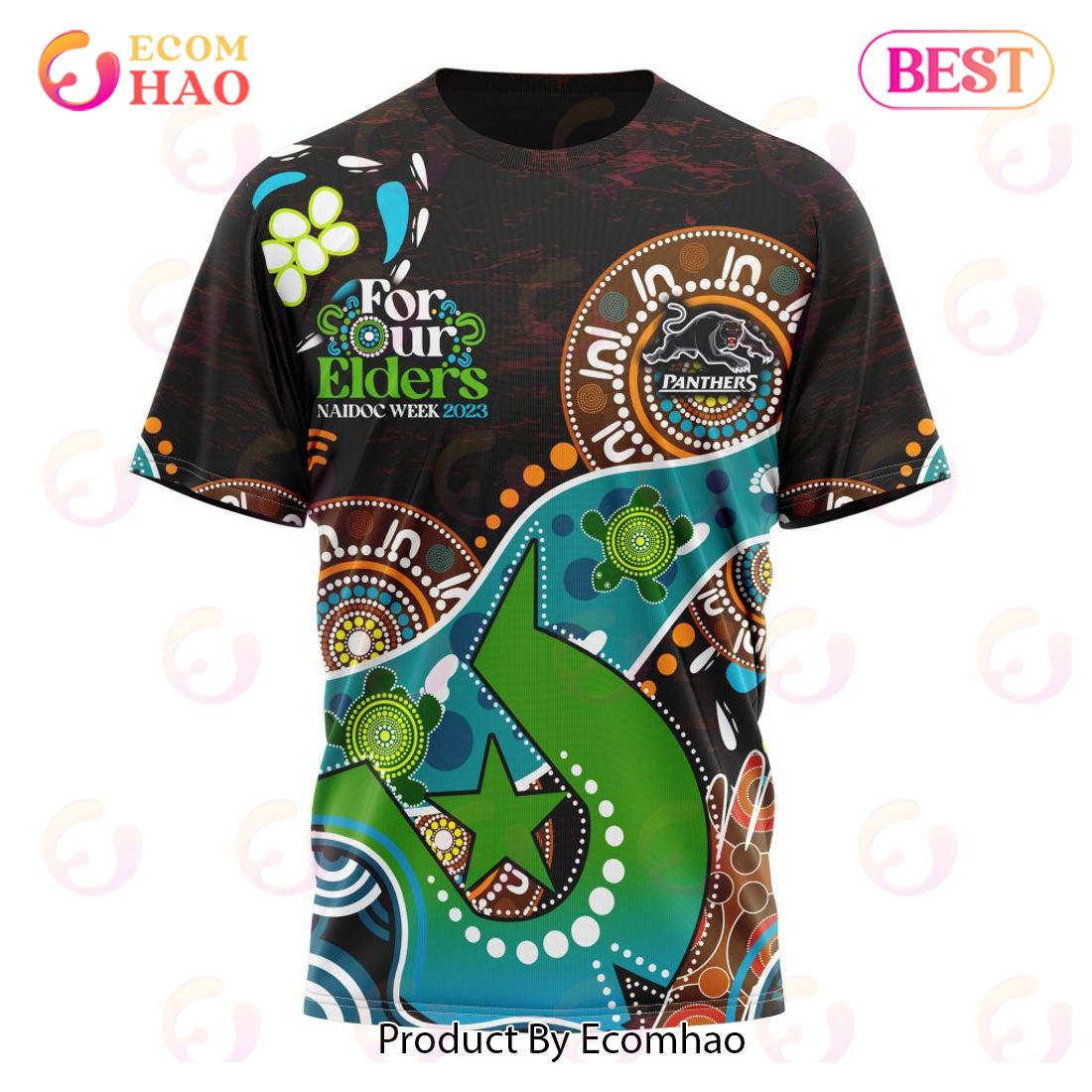 NRL Penrith Panthers Custom Name Number Special Design NAIDOC T-Shirt