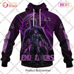 Alternative view of NRL Penrith Panthers Custom Name Wakanda Pullover Hoodie