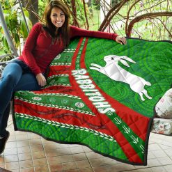 NRL South Sydney Rabbitohs Aboriginal Victorian Vibes Quilt Blanket