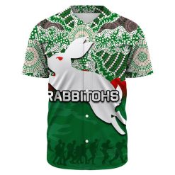 Alternative view of NRL South Sydney Rabbitohs ANZAC Day Green Baseball Jersey