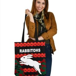 NRL South Sydney Rabbitohs ANZAC Day Poppy Flower Tote Bag