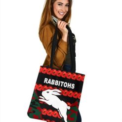 Alternative view of NRL South Sydney Rabbitohs ANZAC Day Poppy Flower Tote Bag