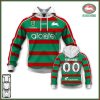 NRL South Sydney Rabbitohs Custom Name Number 2020 Away Jersey Pullover Hoodie V2