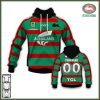 NRL South Sydney Rabbitohs Custom Name Number 2020 Home Jersey Pullover Hoodie V2