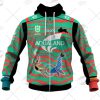 NRL South Sydney Rabbitohs Custom Name Number 2021 On Field Indigenous Jersey Zip Up Hoodie