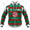 NRL South Sydney Rabbitohs Custom Name Number 2022 Away Jersey Zip Up Hoodie