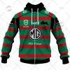NRL South Sydney Rabbitohs Custom Name Number 2022 Home Jersey Zip Up Hoodie