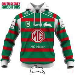 Alternative view of NRL South Sydney Rabbitohs Custom Name Number 2023 Away Jersey Pullover Hoodie