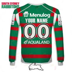 Alternative view of NRL South Sydney Rabbitohs Custom Name Number 2023 Away Jersey Sweatshirt