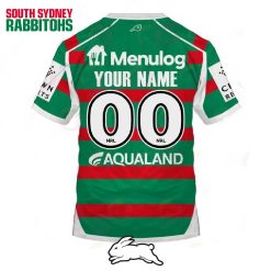 Alternative view of NRL South Sydney Rabbitohs Custom Name Number 2023 Away Jersey T-Shirt