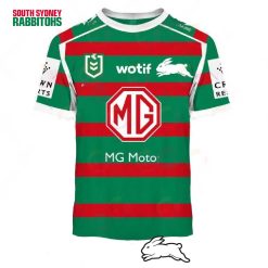 NRL South Sydney Rabbitohs Custom Name Number 2023 Away Jersey T-Shirt