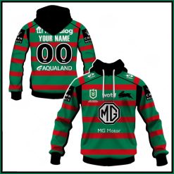 NRL South Sydney Rabbitohs Custom Name Number 2023 Home Jersey Pullover Hoodie