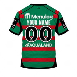 Alternative view of NRL South Sydney Rabbitohs Custom Name Number 2023 Home Jersey T-Shirt