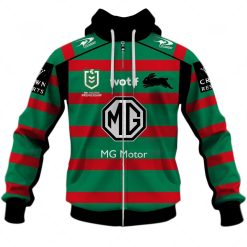 NRL South Sydney Rabbitohs Custom Name Number 2023 Home Jersey Zip Up Hoodie