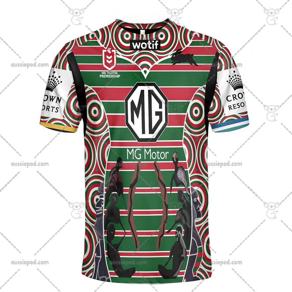 NRL South Sydney Rabbitohs Custom Name Number 2023 Indigenous Jersey T-Shirt