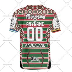 Alternative view of NRL South Sydney Rabbitohs Custom Name Number 2023 Indigenous Jersey T-Shirt
