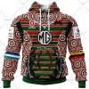 NRL South Sydney Rabbitohs Custom Name Number 2023 Indigenous Jersey Zip Up Hoodie