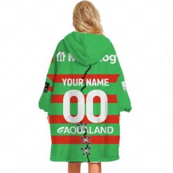 Alternative view of NRL South Sydney Rabbitohs Custom Name Number 2023 Mix Jersey V2 Fleece Oodie