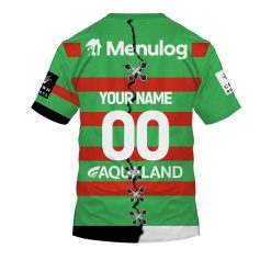Alternative view of NRL South Sydney Rabbitohs Custom Name Number 2023 Mix Jersey V2 T-Shirt