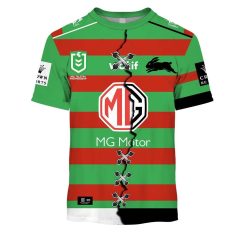 NRL South Sydney Rabbitohs Custom Name Number 2023 Mix Jersey V2 T-Shirt