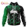 NRL South Sydney Rabbitohs Custom Name Number MotoCross Zip Up Hoodie V3