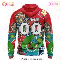 Alternative view of NRL South Sydney Rabbitohs Custom Name Number Special Design NAIDOC Pullover Hoodie