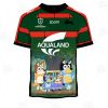 NRL South Sydney Rabbitohs Custom Name Number x Bluey Jersey 2020 Kids T-Shirt