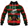 NRL South Sydney Rabbitohs Custom Name Number x The Simpsons 2020 Halloween Zip Up Hoodie