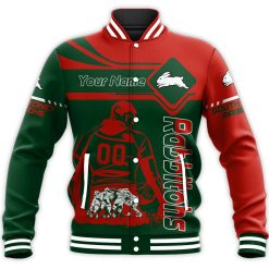 NRL South Sydney Rabbitohs Custom Name Special Baseball Jacket