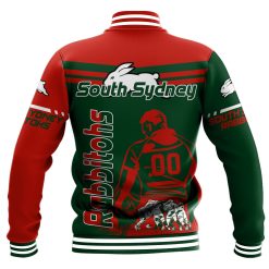 Alternative view of NRL South Sydney Rabbitohs Custom Name Special Baseball Jacket