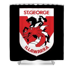 NRL St. George Illawarra Dragons Black Shower Curtain