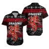 NRL St. George Illawarra Dragons Christmas Style – Black Hawaiian Shirt