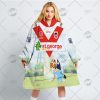 NRL St. George Illawarra Dragons Custom Name Number 2020 x Bluey Jersey Fleece Oodie