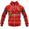 NRL St. George Illawarra Dragons Custom Name Number 2021 Alternate Jersey Zip Up Hoodie
