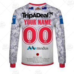 Alternative view of NRL St. George Illawarra Dragons Custom Name Number 2021 ANZAC Day Jersey Sweatshirt