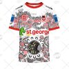 NRL St. George Illawarra Dragons Custom Name Number 2021 Indigenous Jersey T-Shirt