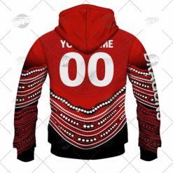 Alternative view of NRL St. George Illawarra Dragons Custom Name Number 2022 Indigenous Fishing Jersey Zip Up Hoodie