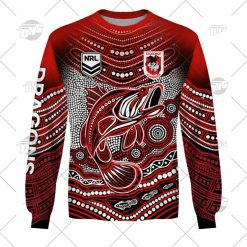 NRL St. George Illawarra Dragons Custom Name Number 2022 Indigenous Fishing Jersey Sweatshirt