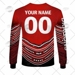 Alternative view of NRL St. George Illawarra Dragons Custom Name Number 2022 Indigenous Fishing Jersey Sweatshirt