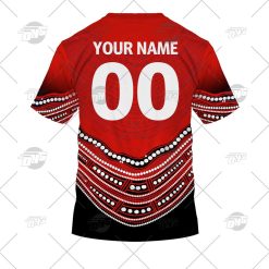 Alternative view of NRL St. George Illawarra Dragons Custom Name Number 2022 Indigenous Fishing Jersey T-Shirt