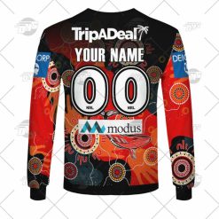 Alternative view of NRL St. George Illawarra Dragons Custom Name Number 2022 Indigenous Jersey Sweatshirt