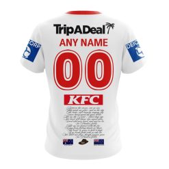 Alternative view of NRL St. George Illawarra Dragons Custom Name Number 2023 ANZAC Day T-Shirt