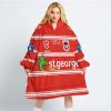 NRL St. George Illawarra Dragons Custom Name Number 2023 Away Jersey Fleece Oodie