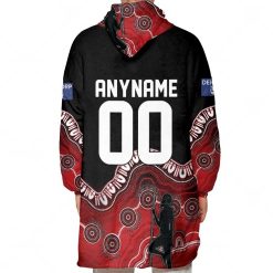 Alternative view of NRL St. George Illawarra Dragons Custom Name Number 2023 Indigenous Jersey Fleece Oodie