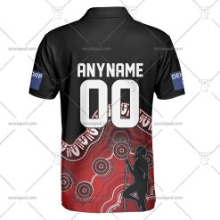 Alternative view of NRL St. George Illawarra Dragons Custom Name Number 2023 Indigenous Jersey Polo Shirt