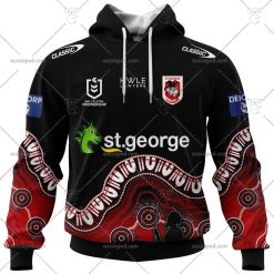 NRL St. George Illawarra Dragons Custom Name Number 2023 Indigenous Jersey Pullover Hoodie
